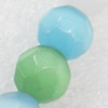 Cats Eye Beads, Faceted Round, 10mm, Hole:Approx 1mm, Sold per 16-inch Strand