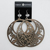 Wood Earrings, Flat Round 70mm, Sold by Group