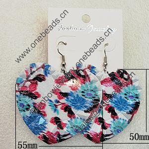 Iron Earrings, Heart 55x50mm, Sold by Group