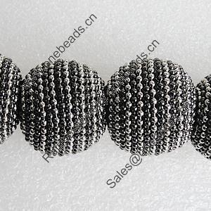 Handmade Indonesia Beads, Round 24mm Hole:3.5mm, Sold by PC
