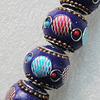 Handmade Indonesia Beads, Round 18mm Hole:3.5mm, Sold by PC