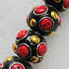 Handmade Indonesia Beads, Round 19mm Hole:3.5mm, Sold by PC