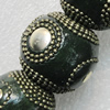 Handmade Indonesia Beads, Round 28mm Hole:3.5mm, Sold by PC