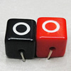 Resin Beads, Cube 11mm Hole:2.5mm, Sold by Bag