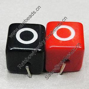 Resin Beads, Cube 11mm Hole:2.5mm, Sold by Bag