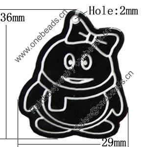 Resin Pendants, Penguin 36x29mm Hole:2mm, Sold by PC