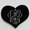 Resin Pendants, Heart 35x30mm Hole:2.5mm, Sold by PC