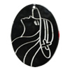 Resin Pendants, Flat Oval 34x27mm Hole:2mm, Sold by PC