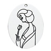 Resin Pendants, Flat Oval 34x27mm Hole:2mm, Sold by PC