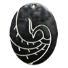 Resin Pendants, Flat Oval 34x27mm Hole:2mm, Sold by PC