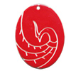 Resin Pendants, Flat Oval 34x27mm Hole:2mm, Sold by PC