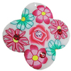 Pottery Clay Pendants, Flower 37mm Hole:1mm, Sold by Bag