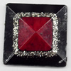 Resin Cabochons, No-Hole Jewelry findings, Faceted Square, 20mm, Sold by Bag