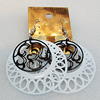 Iron Earrings, Flat Round 48mm, Sold by Group