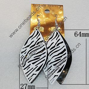 Iron Earrings, Horse Eye 64x27mm, Sold by Group