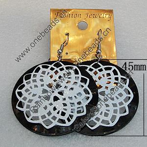 Iron Earrings, Flat Round 45mm, Sold by Group