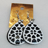 Iron Earrings, Teardrop 43x30mm, Sold by Group