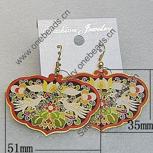 Iron Earrings, 51x35mm, Sold by Group