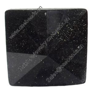 Resin Cabochons, No-Hole Jewelry findings, Faceted Square, 24mm, Sold by Bag