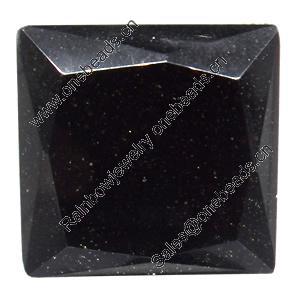 Resin Cabochons, No-Hole Jewelry findings, Faceted Square, 20mm, Sold by Bag