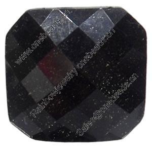 Resin Cabochons, No-Hole Jewelry findings, Faceted Square, 22mm, Sold by Bag