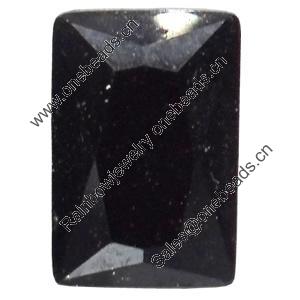 Resin Cabochons, No-Hole Jewelry findings, Faceted Rectangle, 7x12mm, Sold by Bag