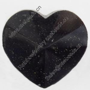 Resin Cabochons, No-Hole Jewelry findings, Faceted Heart, 6mm, Sold by Bag