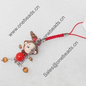 Mobile Decoration, Fimo Multicolor, Length: about 4.3-inch, Sold by PC