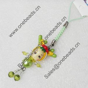 Mobile Decoration, Fimo Multicolor, Length: about 4.3-inch, Sold by PC