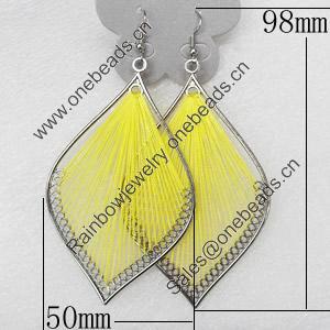 Fashional Earrings, Thread, 50mm, Length:3.9-inch, Sold by Dozen