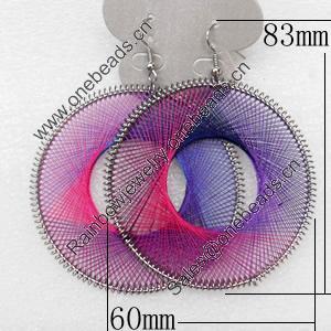 Fashional Earrings, Thread, 63mm, Length:3.3-inch, Sold by Dozen