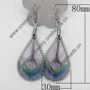 Fashional Earrings, Thread, 30mm, Length:3.14-inch, Sold by Dozen