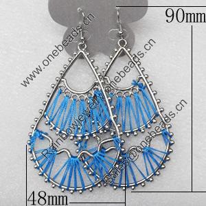 Fashional Earrings, Thread, 48mm, Length:3.54-inch, Sold by Dozen