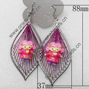 Fashional Earrings, Thread, 37mm, Length:3.5-inch, Sold by Dozen