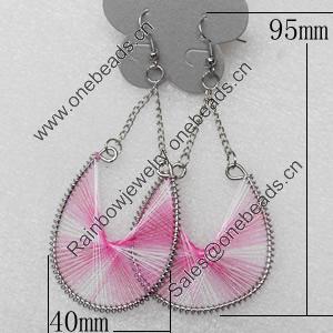 Fashional Earrings, Thread, 40mm, Length:3.74-inch, Sold by Dozen