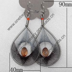 Fashional Earrings, Thread, 40mm, Length:3.54-inch, Sold by Dozen