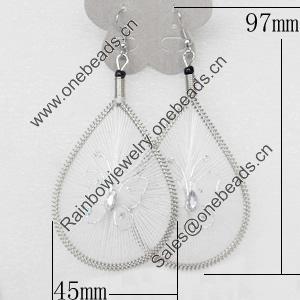 Fashional Earrings, Thread, 45mm, Length:3.8-inch, Sold by Dozen