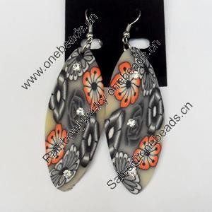 Pottery Clay Earring, Length:3.14-inch, Sold by Dozen