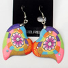 Pottery Clay Earring, Heart, 30mm, Length:2.4-inch, Sold by Dozen