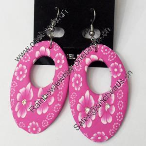 Pottery Clay Earring, 30mm, Length:2.8-inch, Sold by Dozen