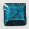 Resin Cabochons, No-Hole Jewelry findings, Faceted Square 24mm, Sold by Bag