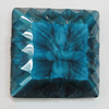Resin Cabochons, No-Hole Jewelry findings, Faceted Square 30mm, Sold by Bag