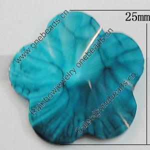 Resin Cabochons, No-Hole Jewelry findings, Flower 25mm, Sold by Bag