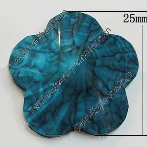 Resin Cabochons, No-Hole Jewelry findings, Flower 25mm, Sold by Bag