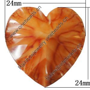 Resin Cabochons, No-Hole Jewelry findings, Faceted Heart 24x24mm, Sold by Bag