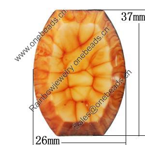 Resin Cabochons, No-Hole Jewelry findings, 37x26mm, Sold by Bag