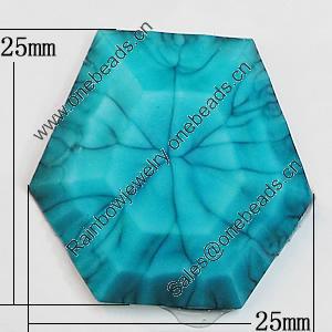 Resin Cabochons, No-Hole Jewelry findings, Faceted Polygon 25x25mm, Sold by Bag