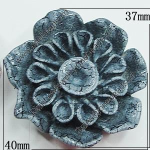 Resin Cabochons, NO Hole Headwear & Costume Accessory, Flower 37x40mm, Sold by Bag