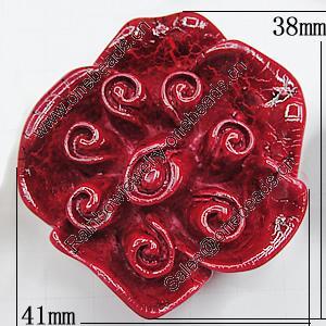 Resin Cabochons, NO Hole Headwear & Costume Accessory, Flower 41x38mm, Sold by Bag