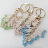 Iron Key Chains, Mix Colour, Length Approx:4.7-inch, Sold by Dozen